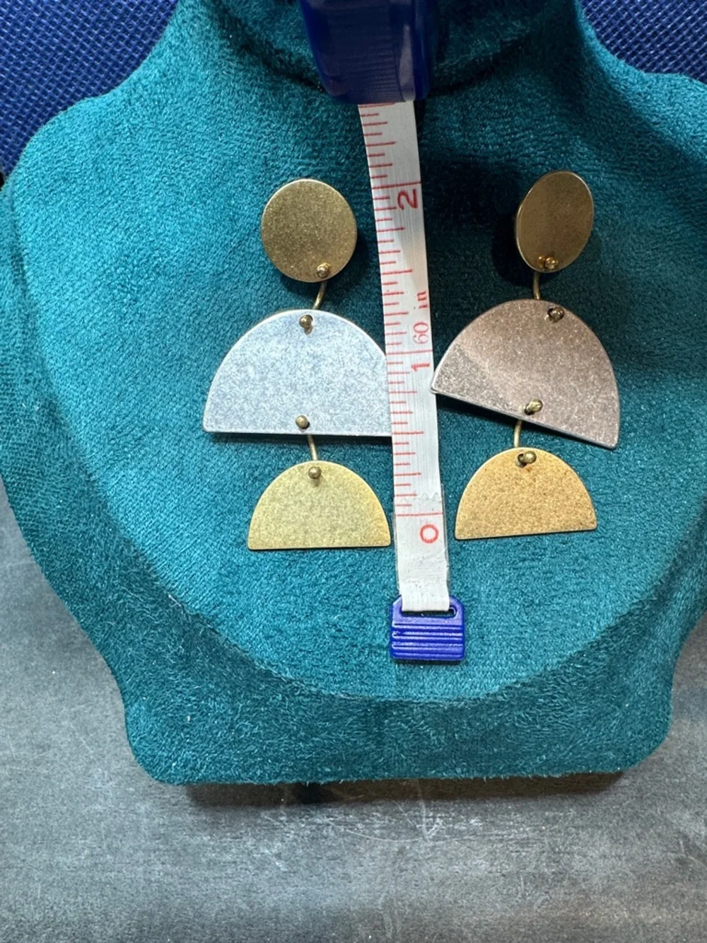 Madewell Brass and Sterling Post Geometric Modernist Earrings - Picture 6 of 7